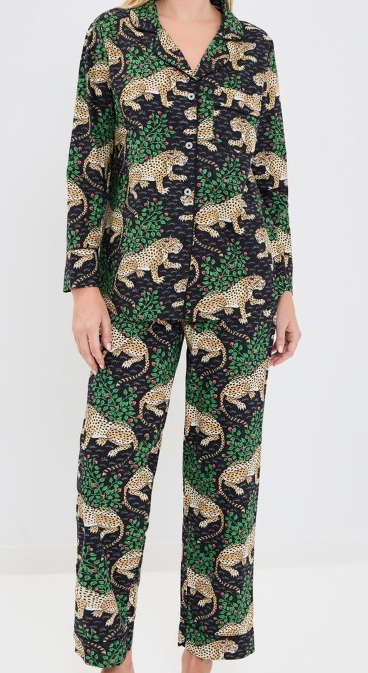 PRINTFRESH Women’s Midnights BAGHEERA Long Pajama Set Size Large